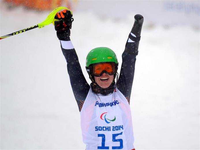 Sotchi 2014 Paralympics: Goldmedaillengewinnerin Andrea Rothfuß im Ziel - Foto: Sotchi 2014 Paralympic Winter Games