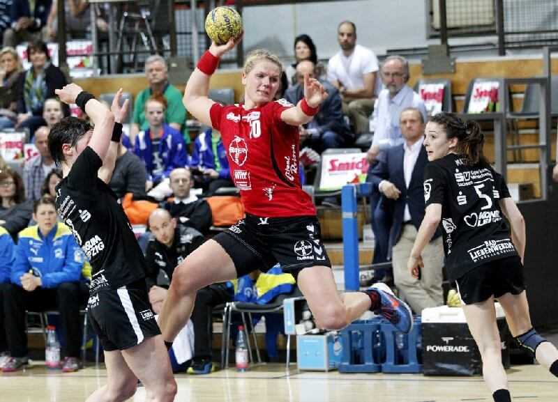 Handball-Bundesliga Meisterrunde am 06.04.2014 - Bayer Leverkusen vs. HC Leipzig 25:27 in der Smidt-Arena in Leverkusen - Foto: Ralf Kardes