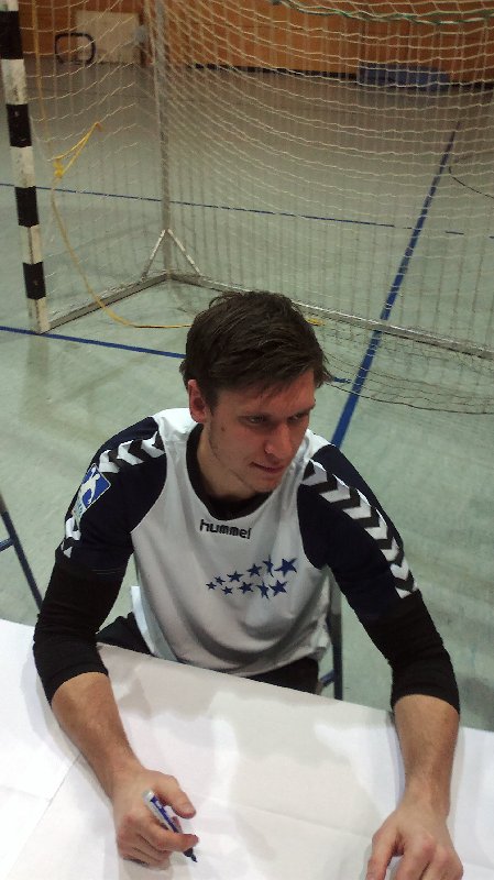 Niklas Landin (Rhein-Neckar Löwen) beim All-Star-Game 2014 in Leipzig (Autogrammstunde) - Foto: SPORT4Final