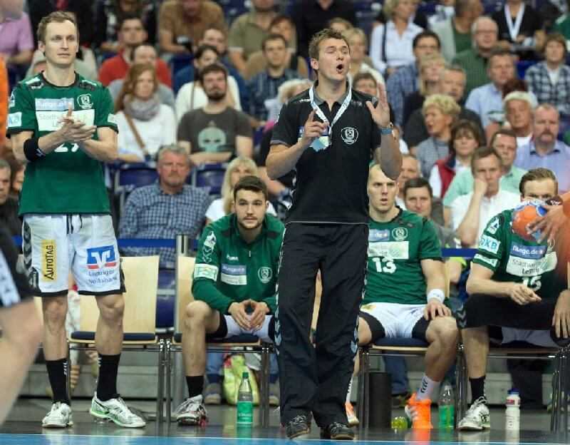 SC DHfK Leipzig mit Trainer Christian   Prokop - Foto: Rainer Justen