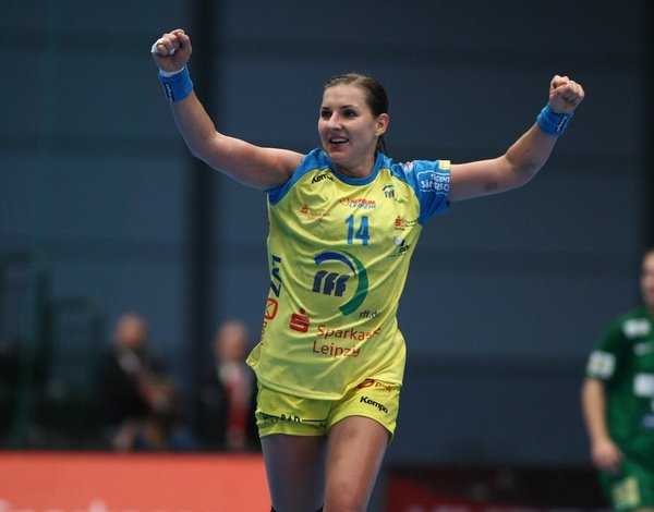 HC Leipzig und Thüringer HC in der Champions League – Spielplan der Vorrunde - Handball Champions League Qualifikation, FTC-Rail Cargo Hungaria vs. HC Leipzig am 21.09.2014 in Leipzig - Karolina Kudlacz (14) - Foto: Sebastian Brauner