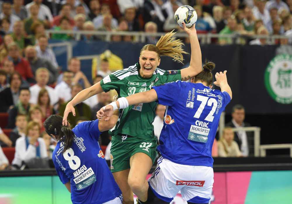Handball-EM: Drei europäische Topspielerinnen im Finale der Champions League 2014 - Cristina Neagu (Buducnost), Katarina Bulatovic (Györ) und Dragana Cvijic (Buducnost) - Foto: EHF Media