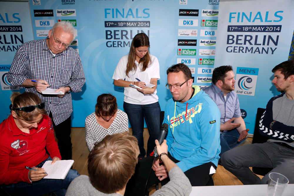 EHF-Cup Final4 in Berlin 2015 - EHF Cup Finals media call mit Dagur Sigurdsson - Berlin 16 May 2014 - Foto: EHF Media (Pillaud)