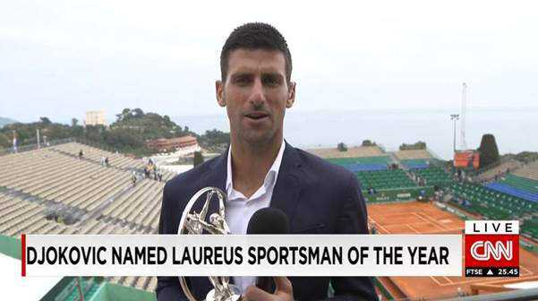 CNN World Sport: Novak Djokovic über seine Laureus-Trophäe als „Sportler des Jahres“ - Foto: CNN International