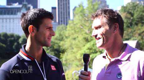 Novak Djokovic (l) mit Pat Cash - Quelle: CNN International "Open Court"