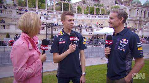 Amanda Davies, Daniil Kyvat und David Coulthard (v.l.n.r.) - Foto: CNN International "The Circuit"