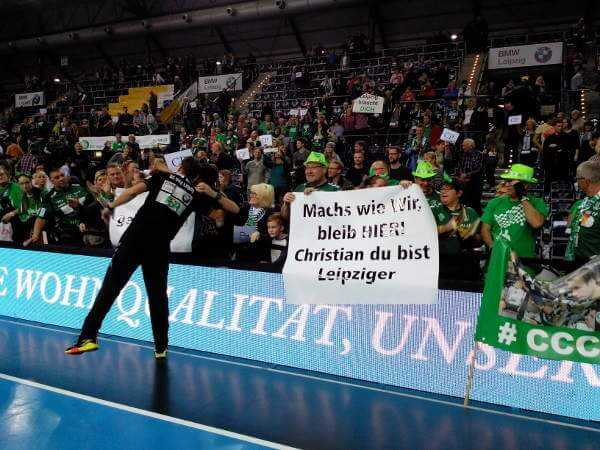 SC DHfK Leipzig schlug GWD Minden glücklich. Christian Prokop emotional im Fan-Fokus - Foto: SPORT4FINAL