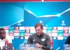 Bruma und Ralph Hasenhüttl - RB Leipzig vs. FC Porto - Fußball UEFA Champions League - Pressekonferenz vor dem Match - Foto: SPORT4FINAL