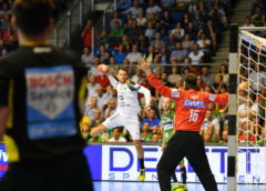 Yves Kunkel und Jannick Green - SC Magdeburg vs. SC DHfK Leipzig - Handball Bundesliga - Foto: Rainer Justen