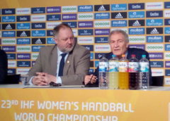 DHB-Präsident Andreas Michelmann und IHF-Präsident Dr. Hassan Moustafa - Handball WM 2017 Deutschland - Abschluss-Pressekonferenz am 17.12.2017 - Foto: SPORT4FINAL