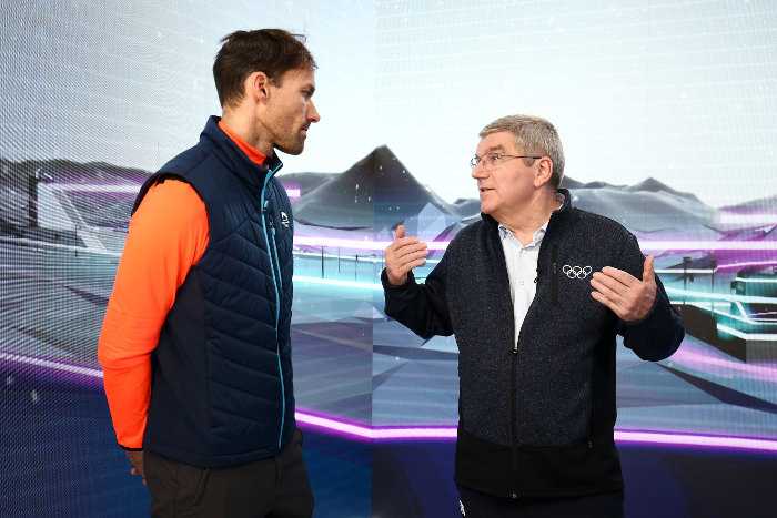 Thomas Bach und Sven Hannawald (v.r.) - Olympia PyeongChang 2018 - Olympic Winter Games - Copyright: GettyImages / Eurosport