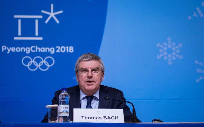 Olympia PyeongChang - SOUTH KOREA - 25th Feb 2018: IOC President Thomas Bach during the IOC President’s Press Conference at the MPC. Photography by Greg Martin/IOC.