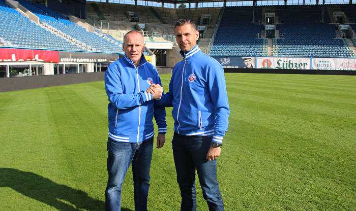 Axel Rietentiet und Stefan Karow (v.l.n.r.) - Fußball - Foto: FC Hansa Rostock /Robert Gramlow
