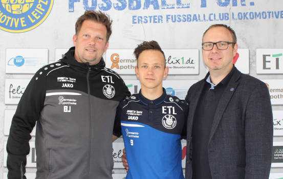 Björn Joppe, Maximilian Pommer, Martin Mieth (v.l.) - Foto: 1. FC Lok Leipzig
