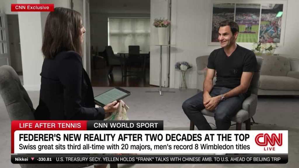 Roger Federer im CNN Interview mit Christina Macfarlane - Copyright: CNN International