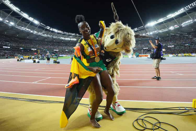Leichtathletik WM 2023 Budapest 200 Meter Shericka Jackson Youhuu - Copyright: Getty Images for World Athletics