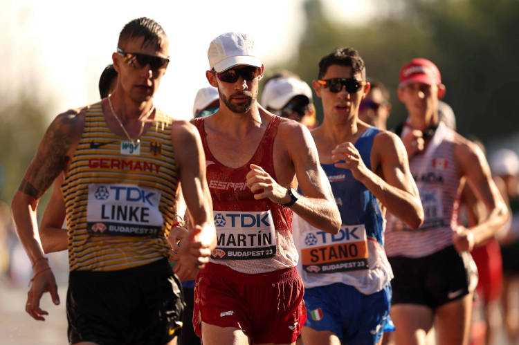 Leichtathletik WM 2023 Budapest 35 km Gehen Christopher Linke Alvaro Martin - Copyright: Getty Images for World Athletics