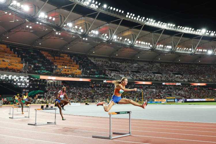 Leichtathletik WM 2023 Budapest 400 Meter Hürden Femke Bol - Copyright: Getty Images for World Athletics