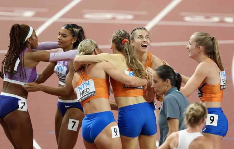 Leichtathletik WM 2023 Budapest Niederlande 4 x 400 Meter Staffel - Copyright: Getty Images for World Athletics