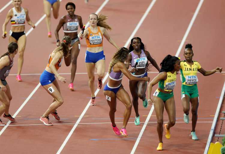 Leichtathletik WM 2023 Budapest Niederlande 4 x 400 Meter Staffel Wechsel - Copyright: Getty Images for World Athletics