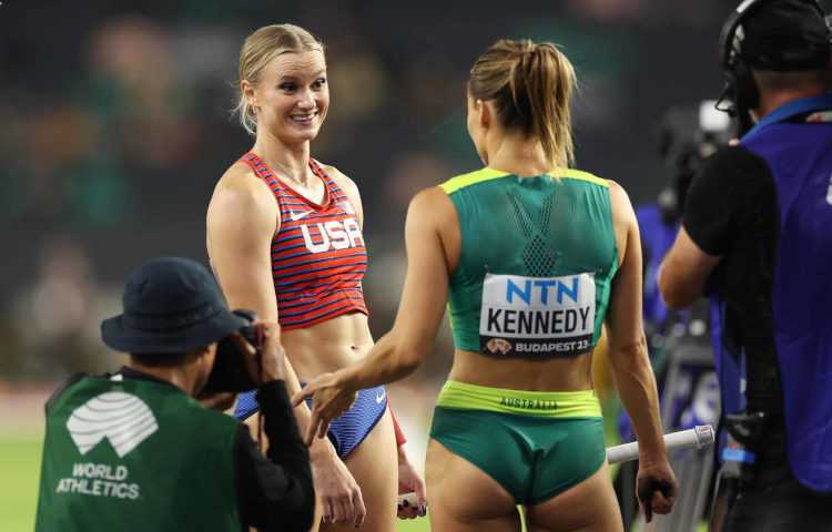 Leichtathletik WM 2023 Budapest Nina Kennedy Katie Moon - Copyright: Getty Images for World Athletics